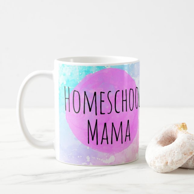 Homeschool Mama Funny Mom Coffee Coffee Mug (With Donut)