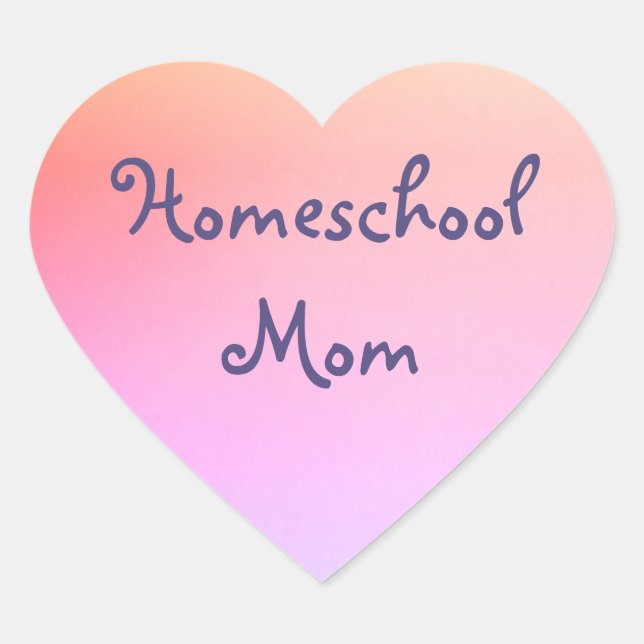 Homeschool Mom Heart Sticker (Front)