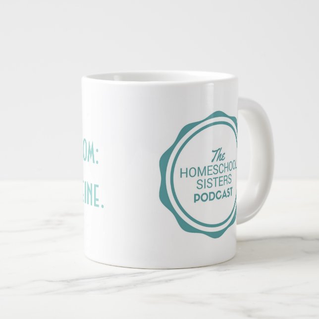 Homeschool mom: Just add caffeine Large Coffee Mug (Front Right)