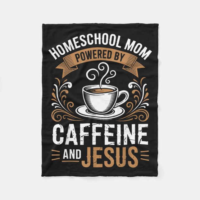 Homeschool Mom Powered Fleece Blanket (Front)