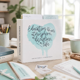 Homeschool Organizer Watercolor Heart Binder