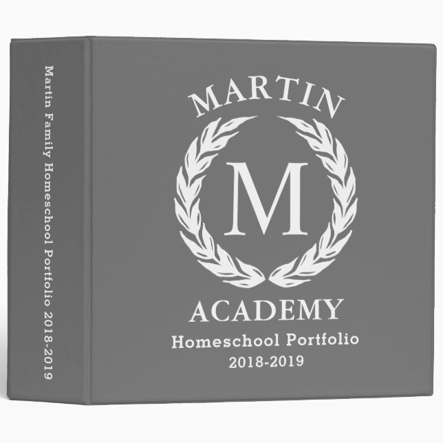 Homeschool Portfolio Binder Organizer personalized (Front/Spine)