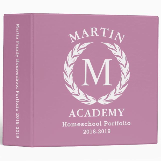 Homeschool Portfolio Binder Organizer personalized (Front/Spine)