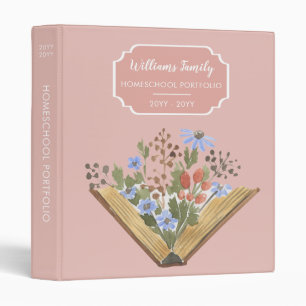 Homeschool Portfolio Organization Blush Pink 3 Rin Binder