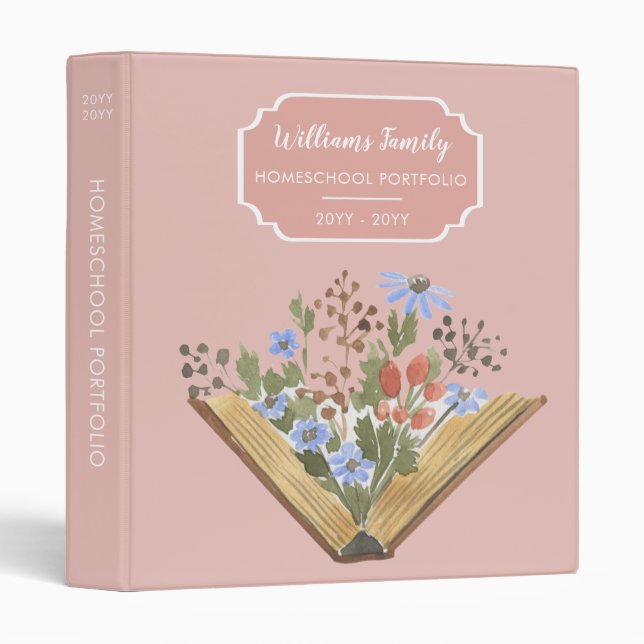 Homeschool Portfolio Organization Blush Pink  Binder (Front/Spine)