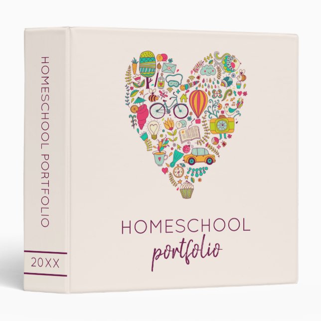 Homeschool Portfolio Organizer And Notebooking Binder (Front/Spine)