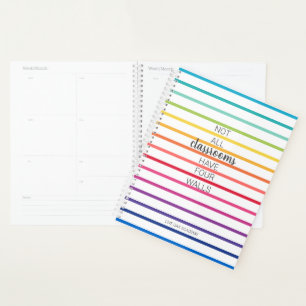 Homeschool Quote Notebook Colorful Rainbow Stripes Planner