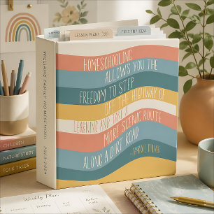 Homeschool Quote Retro Wave Binder