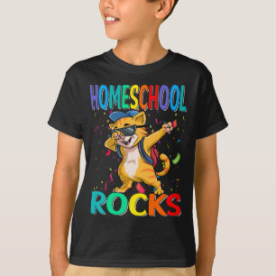 Homeschool Rocks Cat Back To School T-Shirt