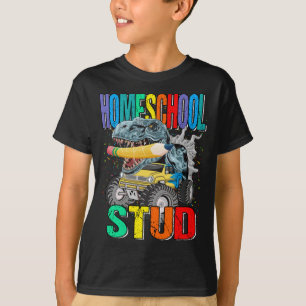 Homeschool Stud Monster Truck Dinosaur T-Shirt