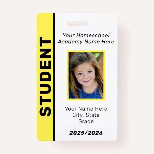 Homeschool Student ID Badge (Front)