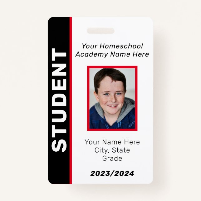 Homeschool Student ID Badge (Front)