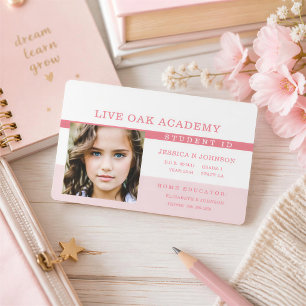 Homeschool Student ID Badge Bubblegum Pink