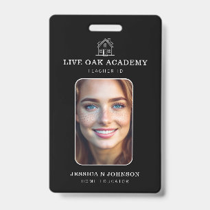 Homeschool Student ID Badge   Minimalist Black