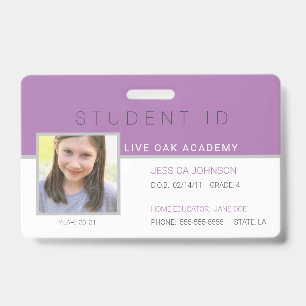Homeschool Student ID Badge   Modern Pink
