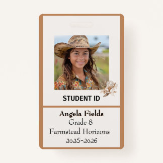 Homeschool Student Id Badge Rustic Boho