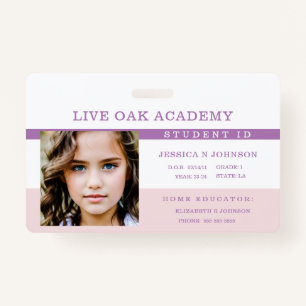 Homeschool Student ID Badge   Soothing Lavender
