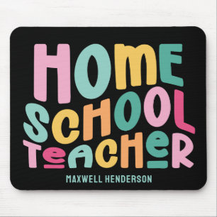 Homeschool Teacher Colorful Text Mouse Pad