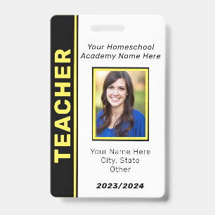 Homeschool Teacher ID Badge