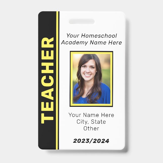 Homeschool Teacher ID Badge (Front)