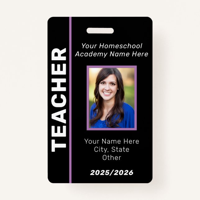 Homeschool Teacher ID Badge (Front)