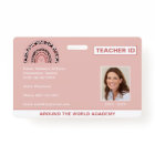 Homeschool Teacher ID Boho Rainbow Badge