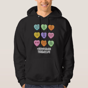Homeschool Teacher Valentines Day Conversation Hea Hoodie