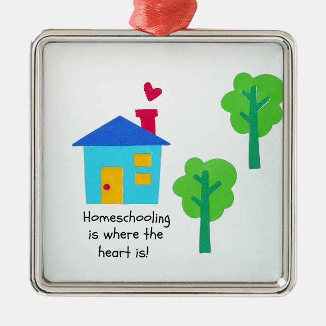 Homeschooling is where the heart is! metal ornament (Front)