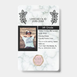 Homeschooling Unschooling Private Student Marble Badge