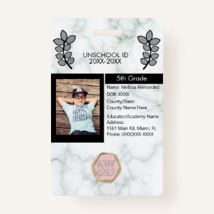 Homeschooling Unschooling Private Student Marble Badge