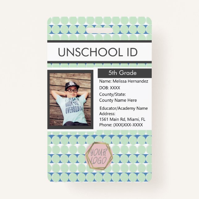 Homeschooling Unschooling Student Pattern Badge (Front)