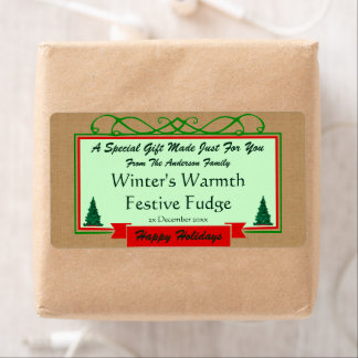 Homespun Burlap with Holiday Trees Framed Gift