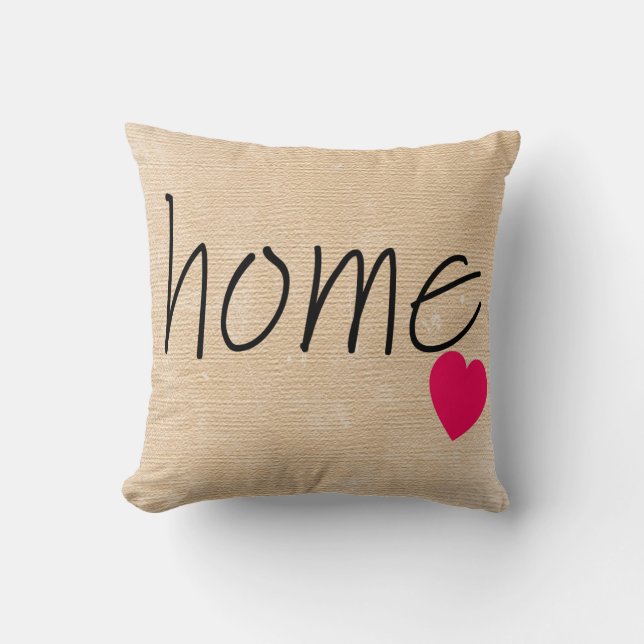 Homespun Look HOME Coussin avec coeur (Recto)