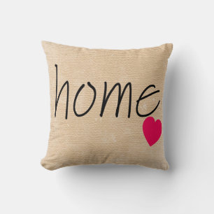Homespun Look HOME Pillow with Heart