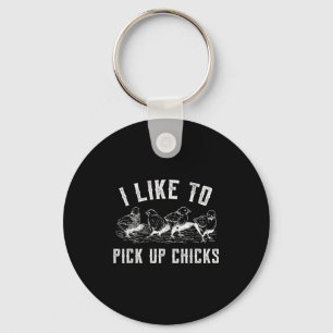Homestead Farmer I Like To Ck Up Chicks For Chicke Keychain