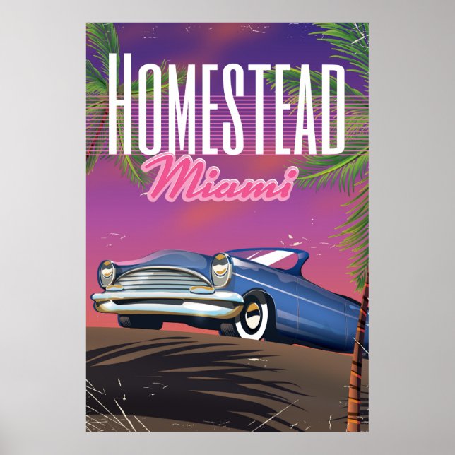 Homestead Florida USA 80s travel poster (Front)