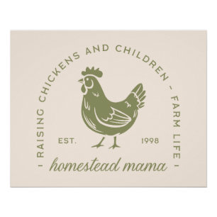 Homestead mom chicken cottagecore farm aesthetic poster