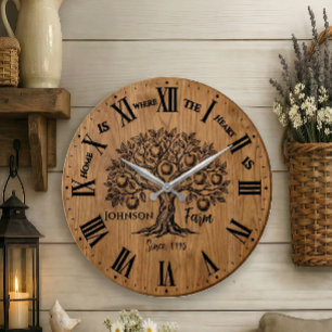 Homestead Wall Clock   Custom Name & Year 