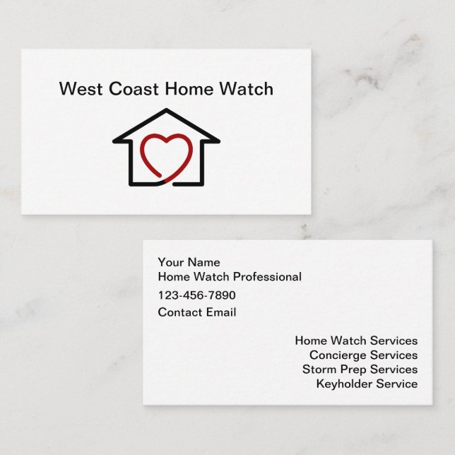 Homewatch & Concierge Services Business Card (Front/Back)