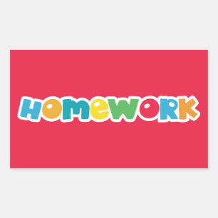 Homework colourful label