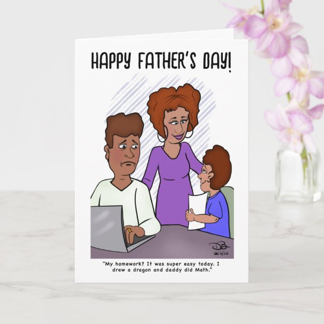 Homework Folded Greeting Card (Orchid)