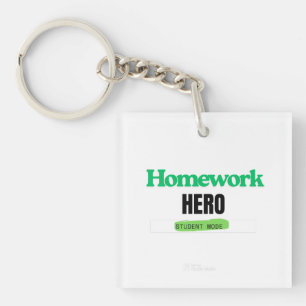 Homework Hero: Student Mode Tee  Keychain