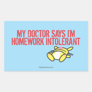 Homework Intollerant Sticker