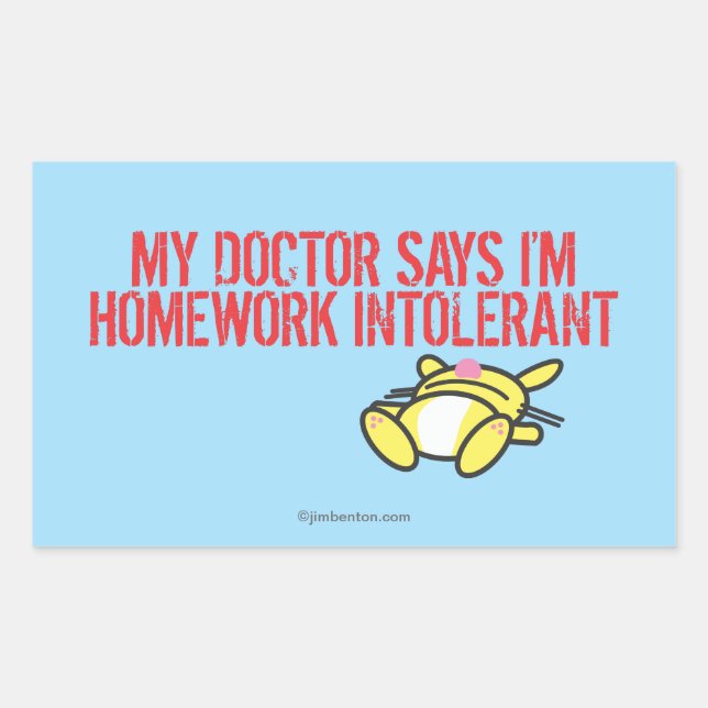 Homework Intollerant Sticker (Front)