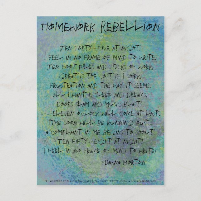 Homework Rebellion Postcard (Front)