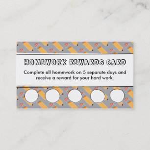Homework Rewards Card   Teacher's Classroom Tools
