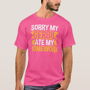 Homework School Funny Gerbil T-Shirt