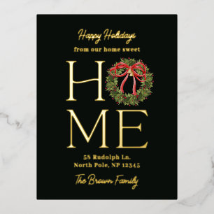 Homey Greeting FOIL Just Moved Holiday Postcard