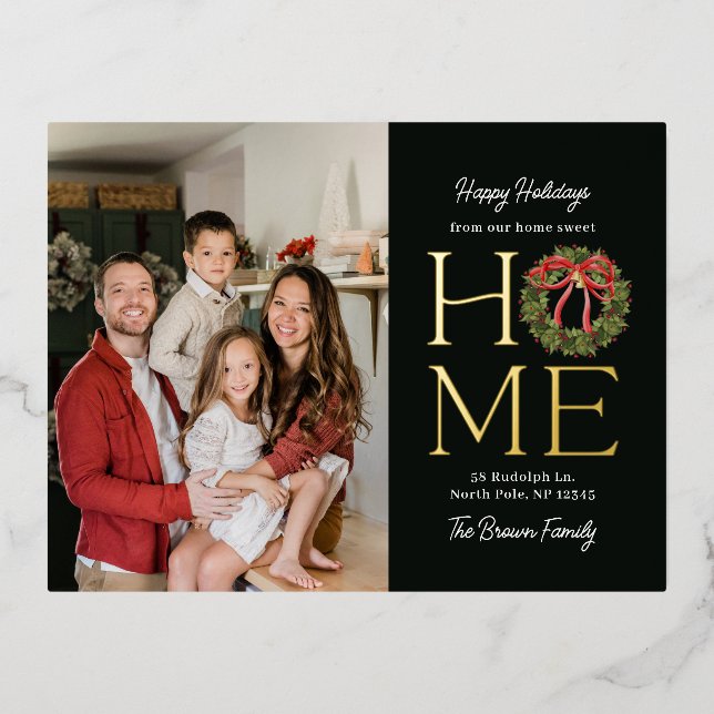 Homey Grey FOIL Just Moved Holiday Carte postale (Recto)