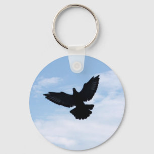 Homing Pigeon Coming Home Keychain